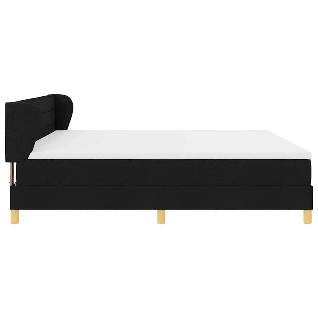 Box spring seng med madras Sort 200 x 200 cm Stof