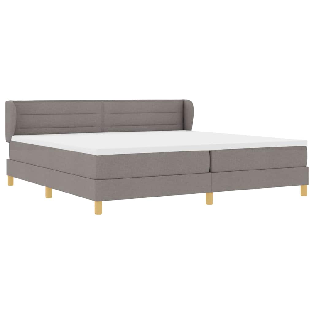 Box spring seng med hovedgærde Gråbrun 200 x 200 cm Stof