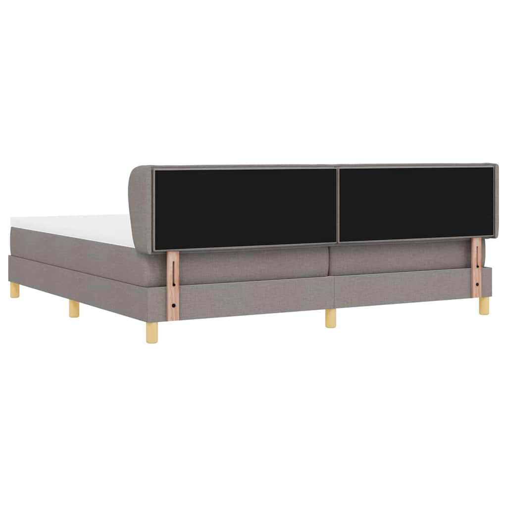 Box spring seng med hovedgærde Gråbrun 200 x 200 cm Stof