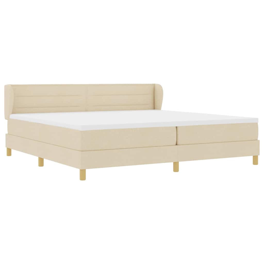 Box spring seng med madras Creme 200 x 200 cm Stof