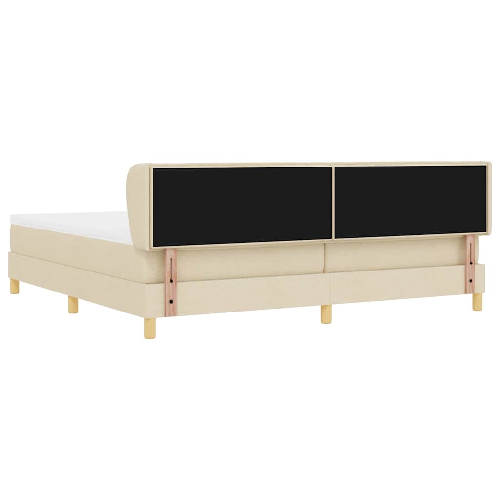 Box spring seng med madras Creme 200 x 200 cm Stof