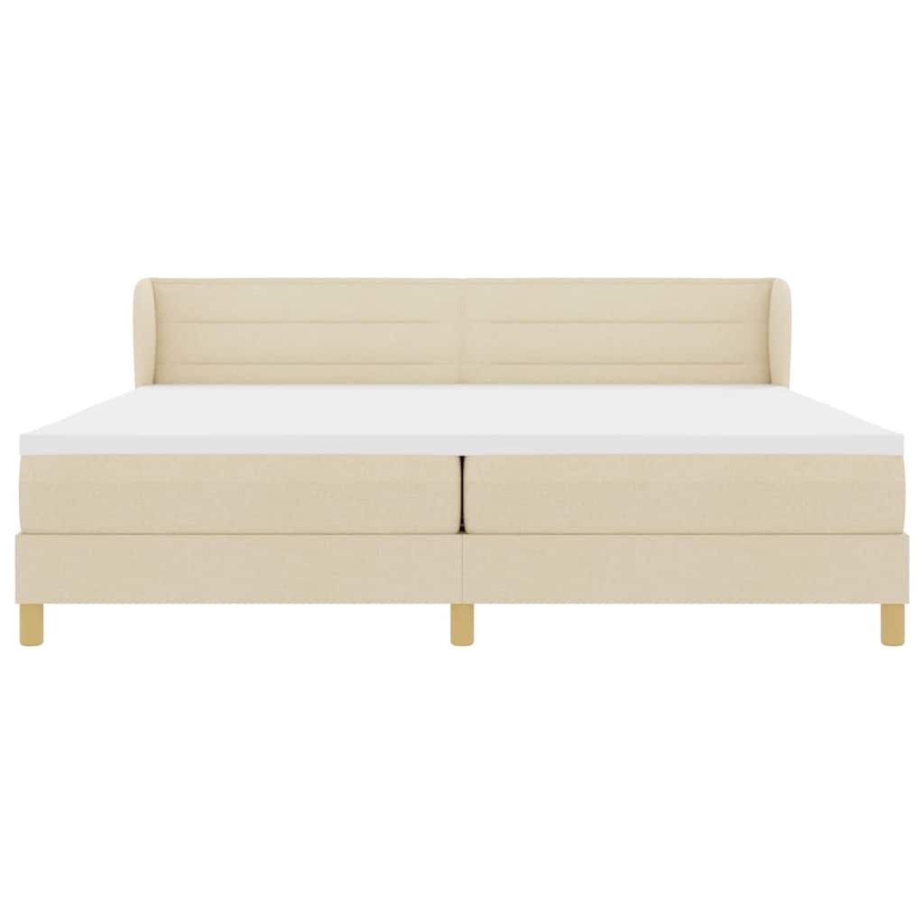 Box spring seng med madras Creme 200 x 200 cm Stof