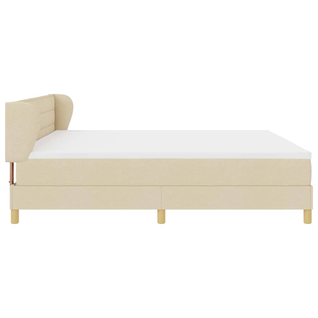 Box spring seng med madras Creme 200 x 200 cm Stof