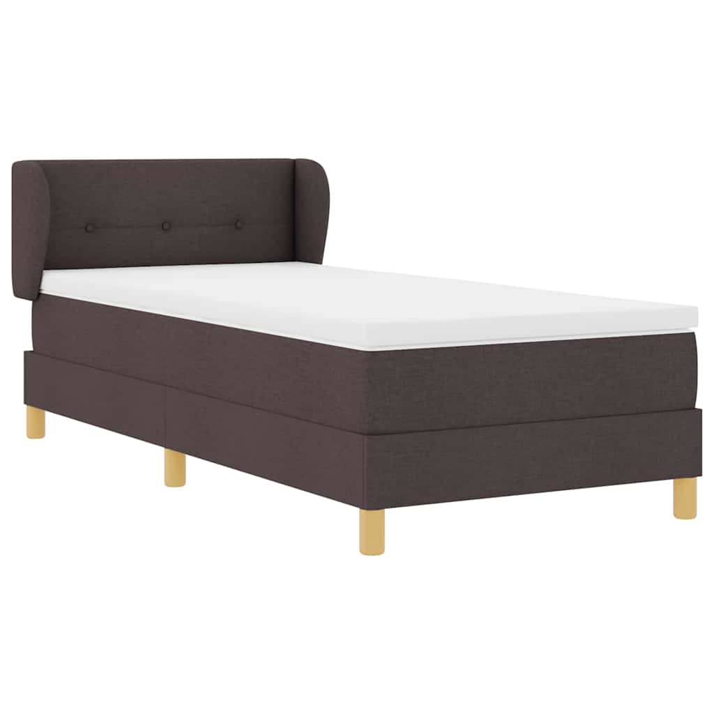 Box spring seng med hovedgærde Mørk Brun 90 x 190 cm Stof
