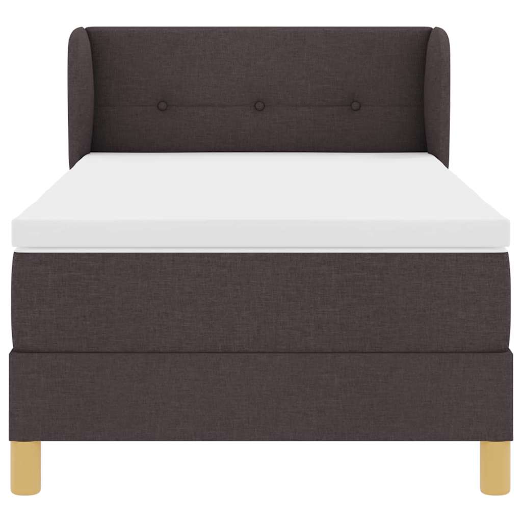 Box spring seng med hovedgærde Mørk Brun 90 x 190 cm Stof