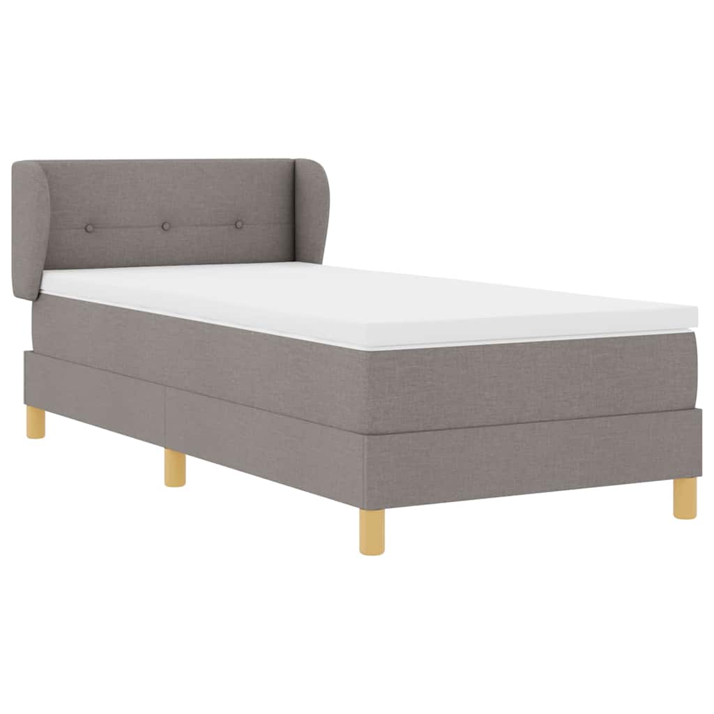 Box spring seng med hovedgærde Gråbrun 90 x 190 cm Stof