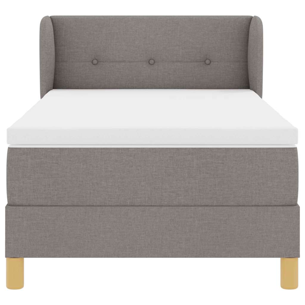 Box spring seng med hovedgærde Gråbrun 90 x 190 cm Stof