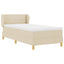 Box spring seng med hovedgærde Creme 90 x 190 cm Stof