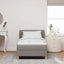 Box spring seng med hovedgærde Gråbrun 90 x 200 cm Stof
