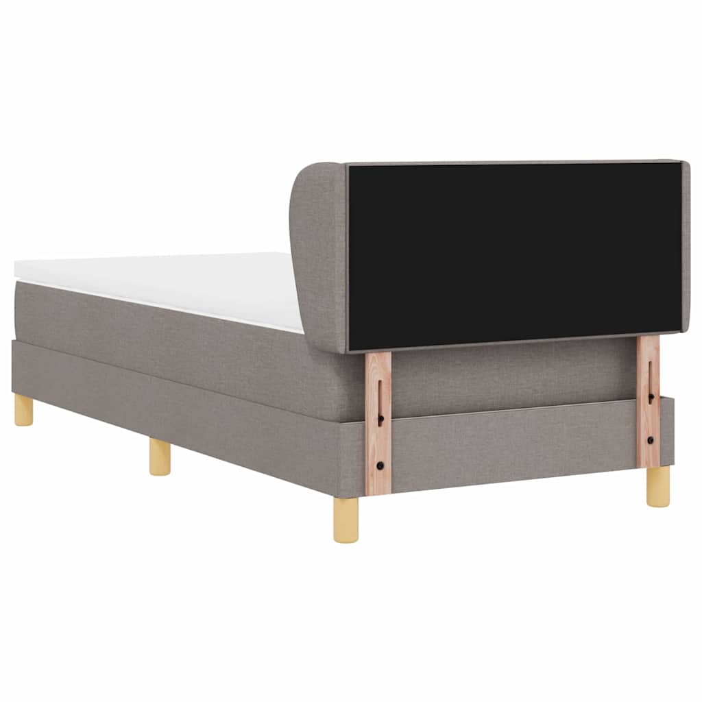 Box spring seng med hovedgærde Gråbrun 90 x 200 cm Stof