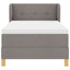 Box spring seng med hovedgærde Gråbrun 90 x 200 cm Stof