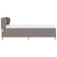 Box spring seng med hovedgærde Gråbrun 90 x 200 cm Stof