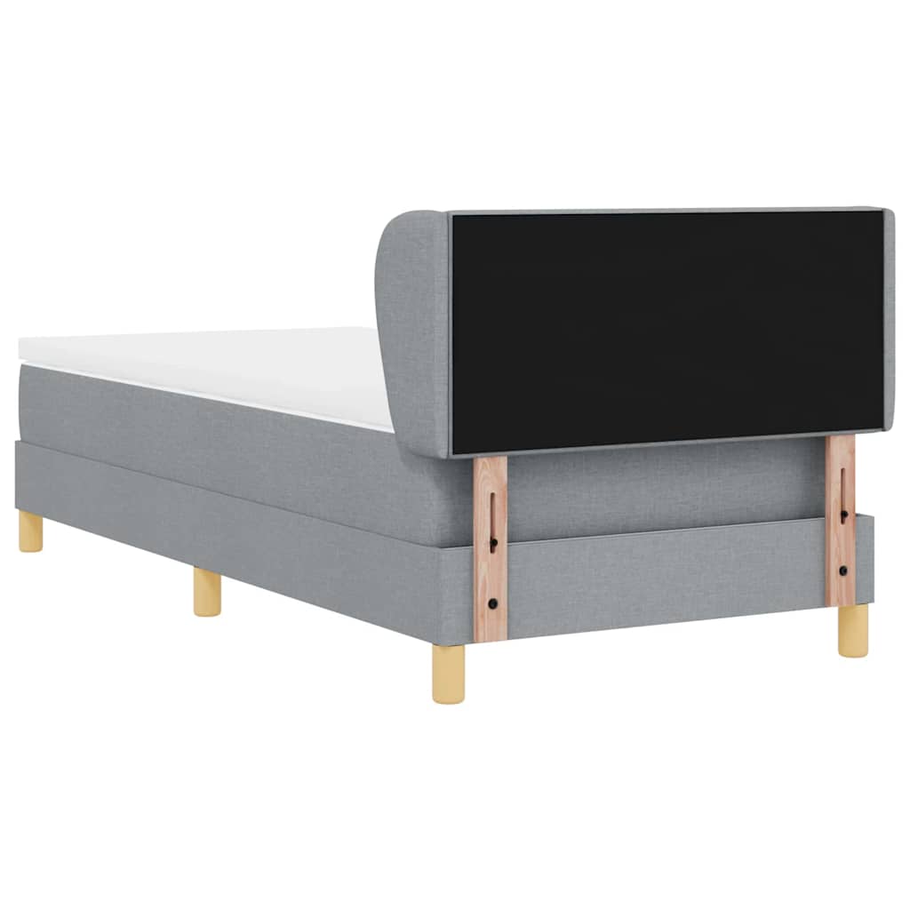 Box spring seng med hovedgærde Lysegrå 100 x 200 cm Stof