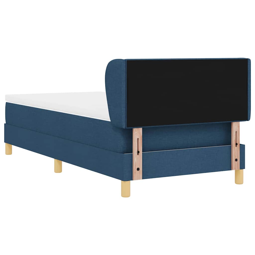 Box spring seng med hovedgærde Blå 100 x 200 cm Stof