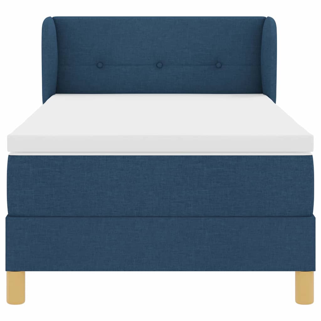 Box spring seng med hovedgærde Blå 100 x 200 cm Stof