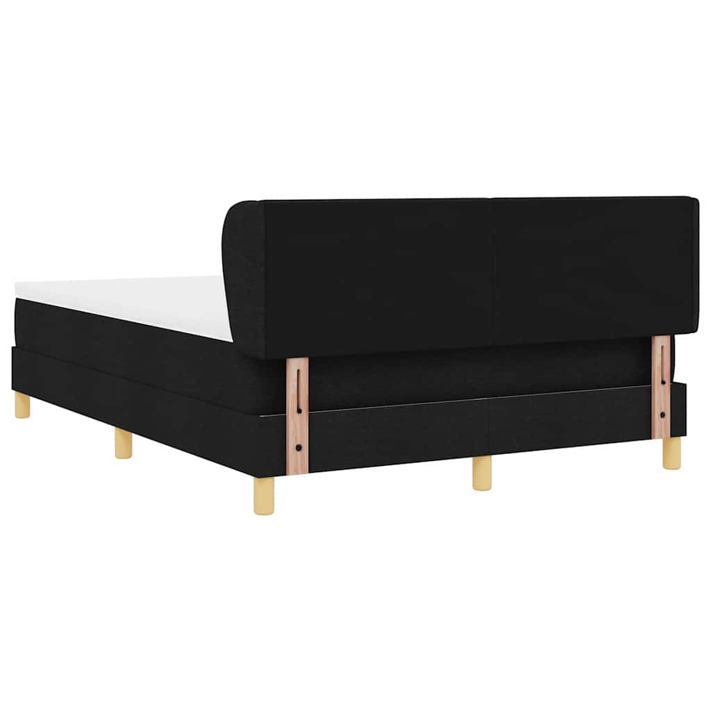 Box spring seng med hovedgærde Sort 140 x 190 cm Stof