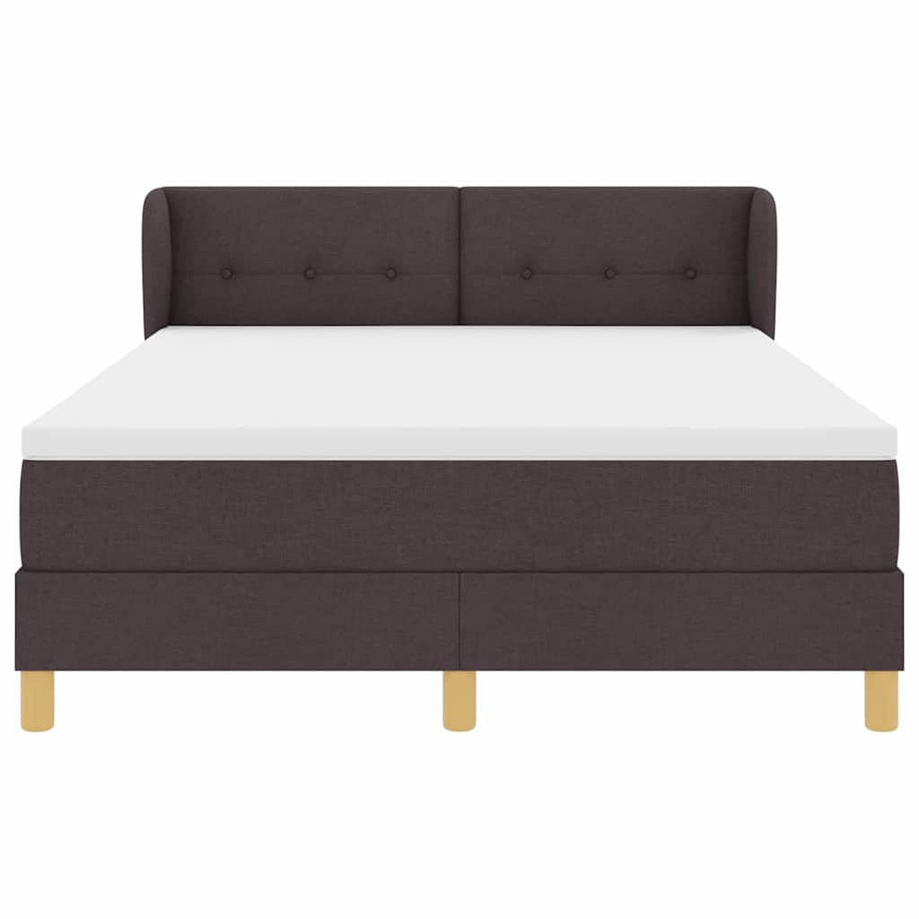 Box spring seng med hovedgærde Mørk Brun 140 x 190 cm Stof