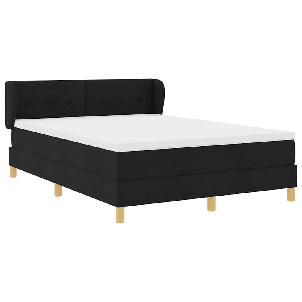 Box spring seng med hovedgærde Sort 160 x 200 cm Stof