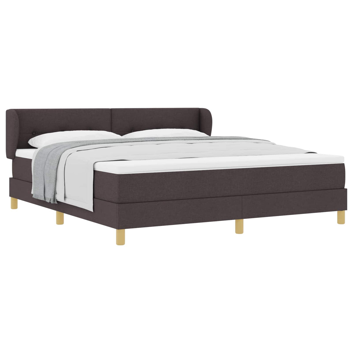 Box spring seng med hovedgærde Mørk Brun 180 x 200 cm Stof
