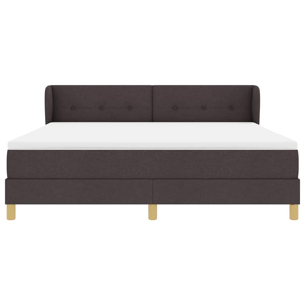 Box spring seng med hovedgærde Mørk Brun 180 x 200 cm Stof