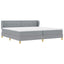 Box spring seng med hovedgærde Lysegrå 200 x 200 cm Stof