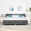 Box spring seng med hovedgærde Mørkegrå 200 x 200 cm Stof