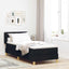 Box spring seng med hovedgærde Sort 80 x 200 cm Stof