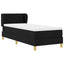 Box spring seng med hovedgærde Sort 80 x 200 cm Stof