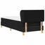 Box spring seng med hovedgærde Sort 80 x 200 cm Stof