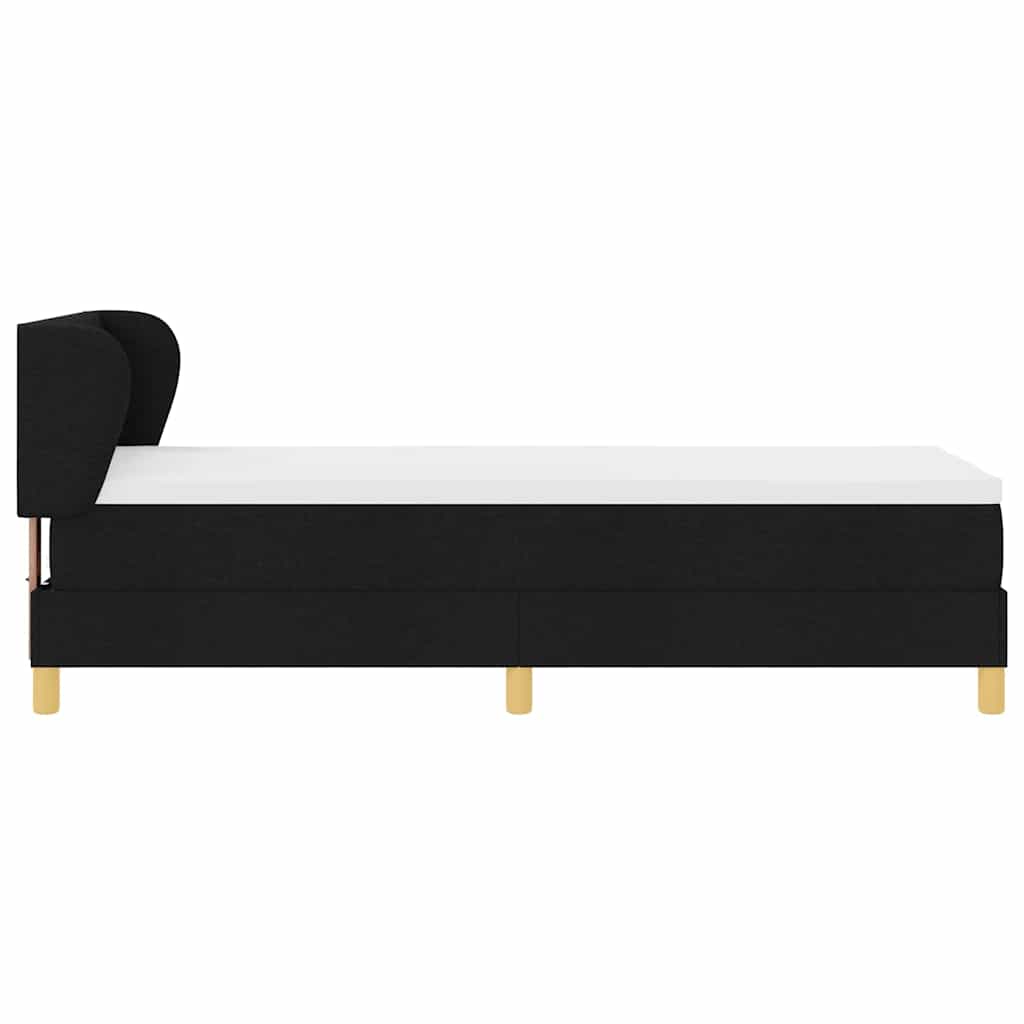 Box spring seng med hovedgærde Sort 80 x 200 cm Stof