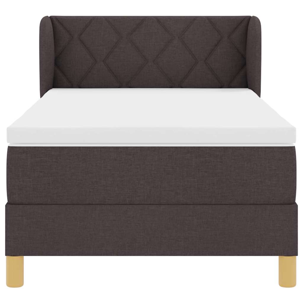 Box spring seng med hovedgærde Mørk Brun 90 x 200 cm Stof