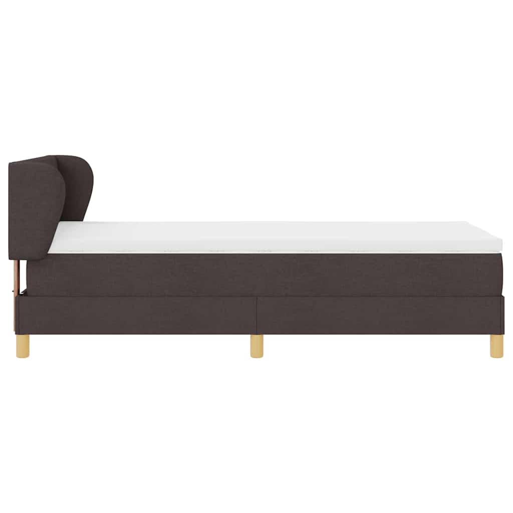 Box spring seng med hovedgærde Mørk Brun 90 x 200 cm Stof