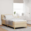 Box spring seng med hovedgærde Creme 90 x 200 cm Stof