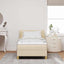 Box spring seng med hovedgærde Creme 90 x 200 cm Stof