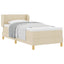 Box spring seng med hovedgærde Creme 90 x 200 cm Stof
