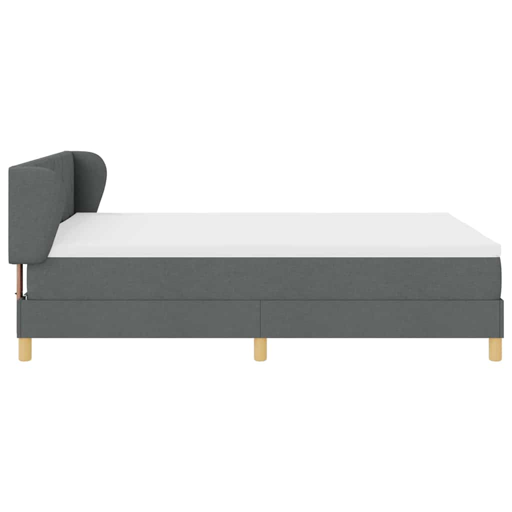 Box spring seng med hovedgærde Mørkegrå 140 x 190 cm Stof