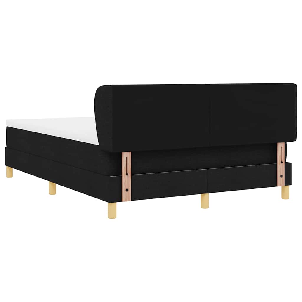 Box spring seng med hovedgærde Sort 140 x 190 cm Stof