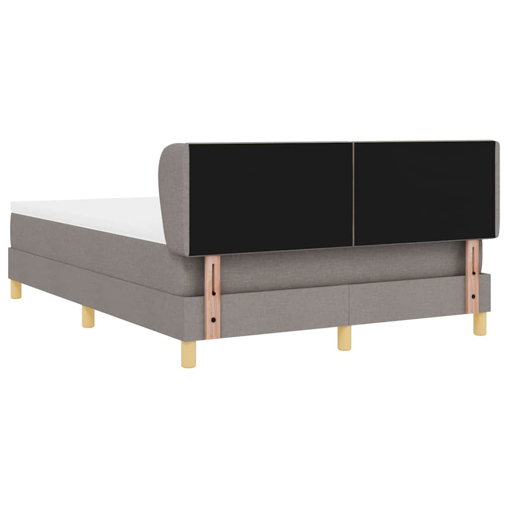 Box spring seng med hovedgærde Gråbrun 140 x 190 cm Stof