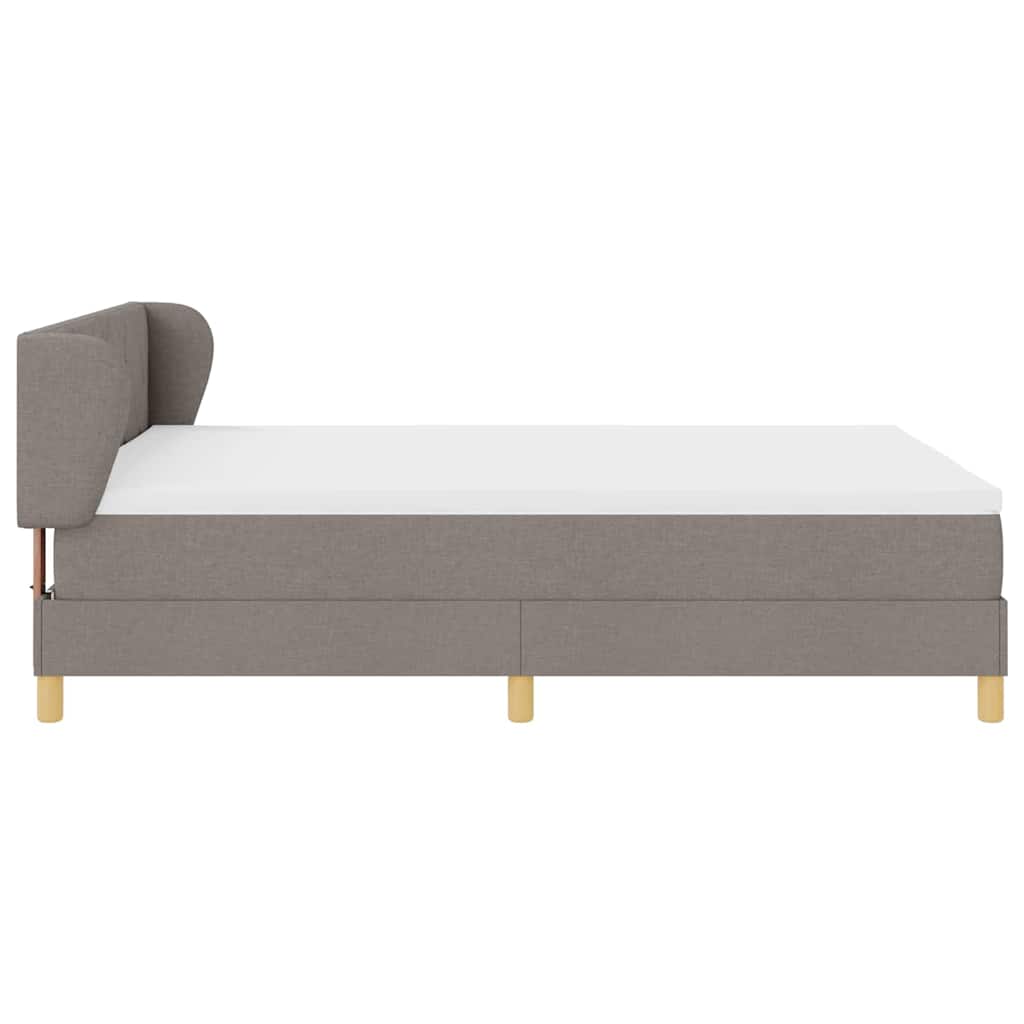 Box spring seng med hovedgærde Gråbrun 140 x 200 cm Stof