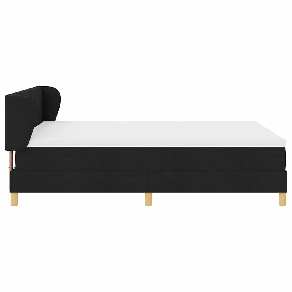 Box spring seng med hovedgærde Sort 160 x 200 cm Stof