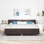 Box spring seng med hovedgærde Mørk Brun 200 x 200 cm Stof