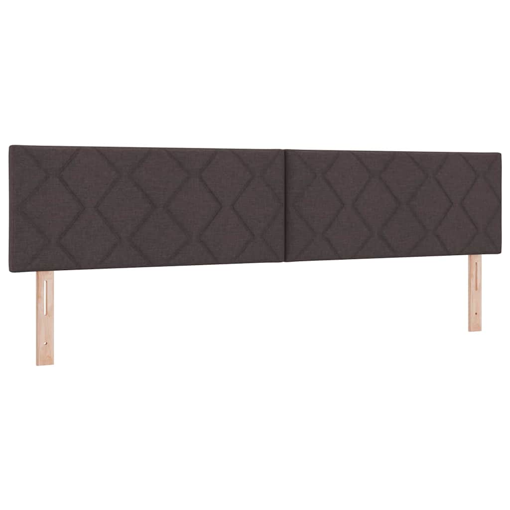 Box spring seng med hovedgærde Mørk Brun 200 x 200 cm Stof