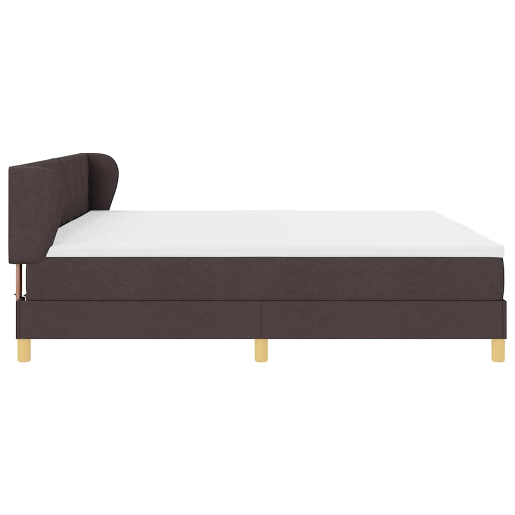 Box spring seng med hovedgærde Mørk Brun 200 x 200 cm Stof