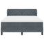 Box spring seng med hovedgærde Mørkegrå 140 x 190 cm Fløjl