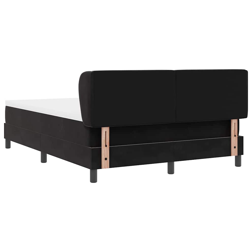 Box spring seng med hovedgærde Sort 140 x 190 cm Fløjl