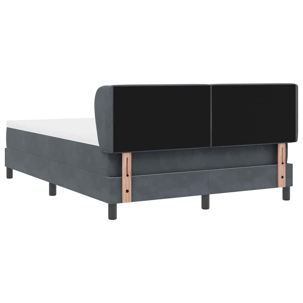 Box spring seng med hovedgærde Mørkegrå 140 x 200 cm Fløjl