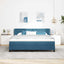 Box spring seng med hovedgærde Mørkeblå 180 x 200 cm Fløjl