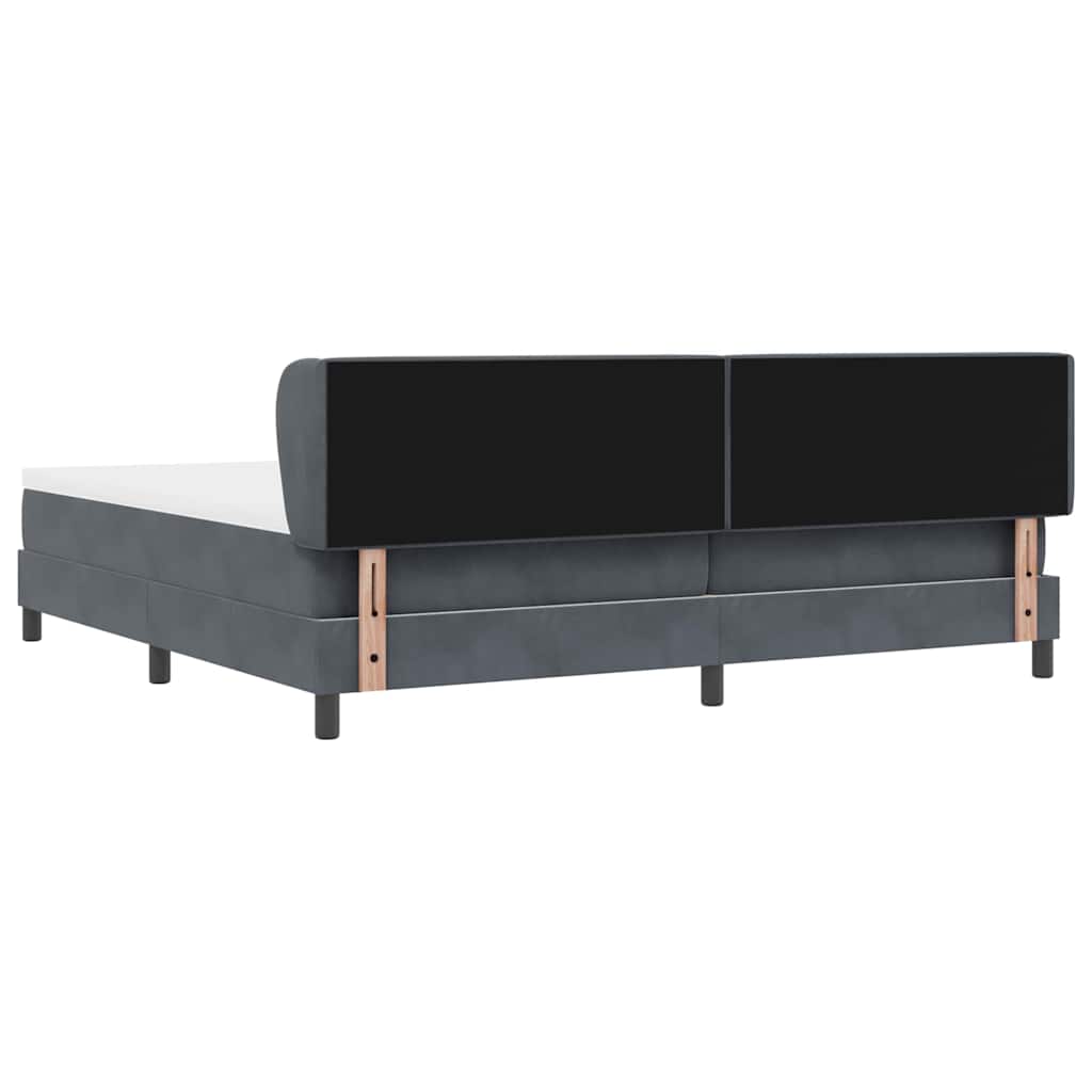 Box spring seng med madras Mørkegrå 200 x 200 cm Fløjl