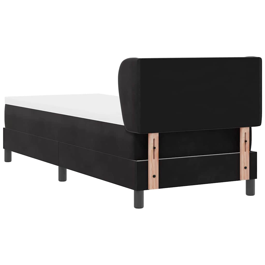 Box spring seng med hovedgærde Sort 80 x 200 cm Fløjl