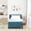 Box spring seng med hovedgærde Mørkeblå 90 x 190 cm Fløjl